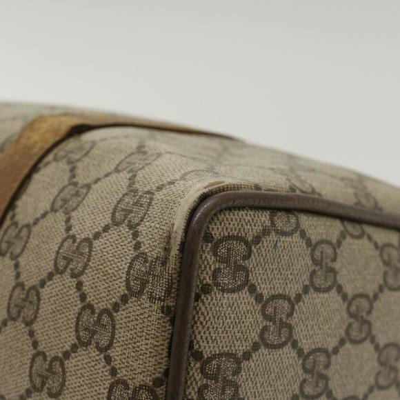 GUCCI GG Canvas Web Sherry Line Boston Bag PVC Leather Beige Green Auth yk7856 - Picture 9 of 16